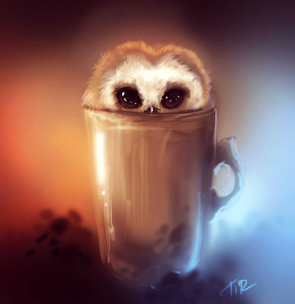 Смешная Сова на белом фоне