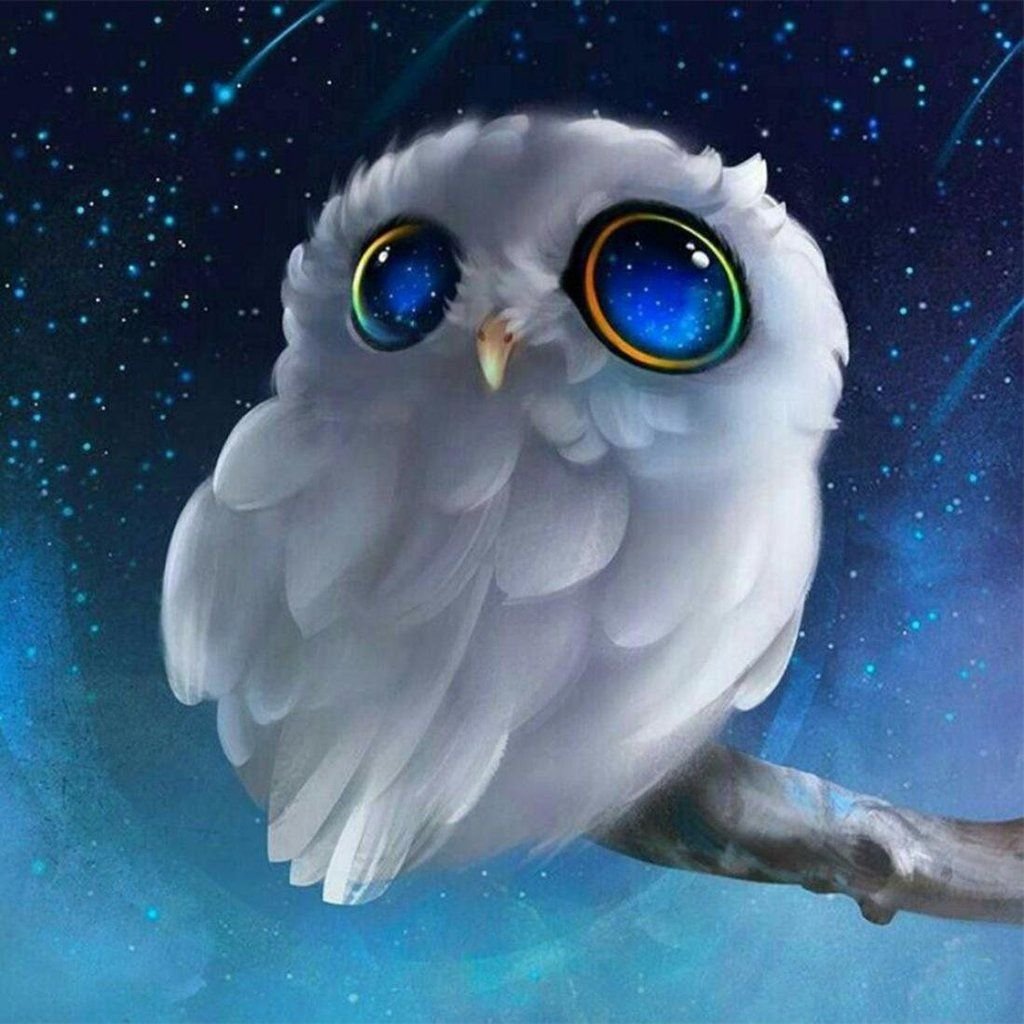 Полярная Сова с голубыми глазами