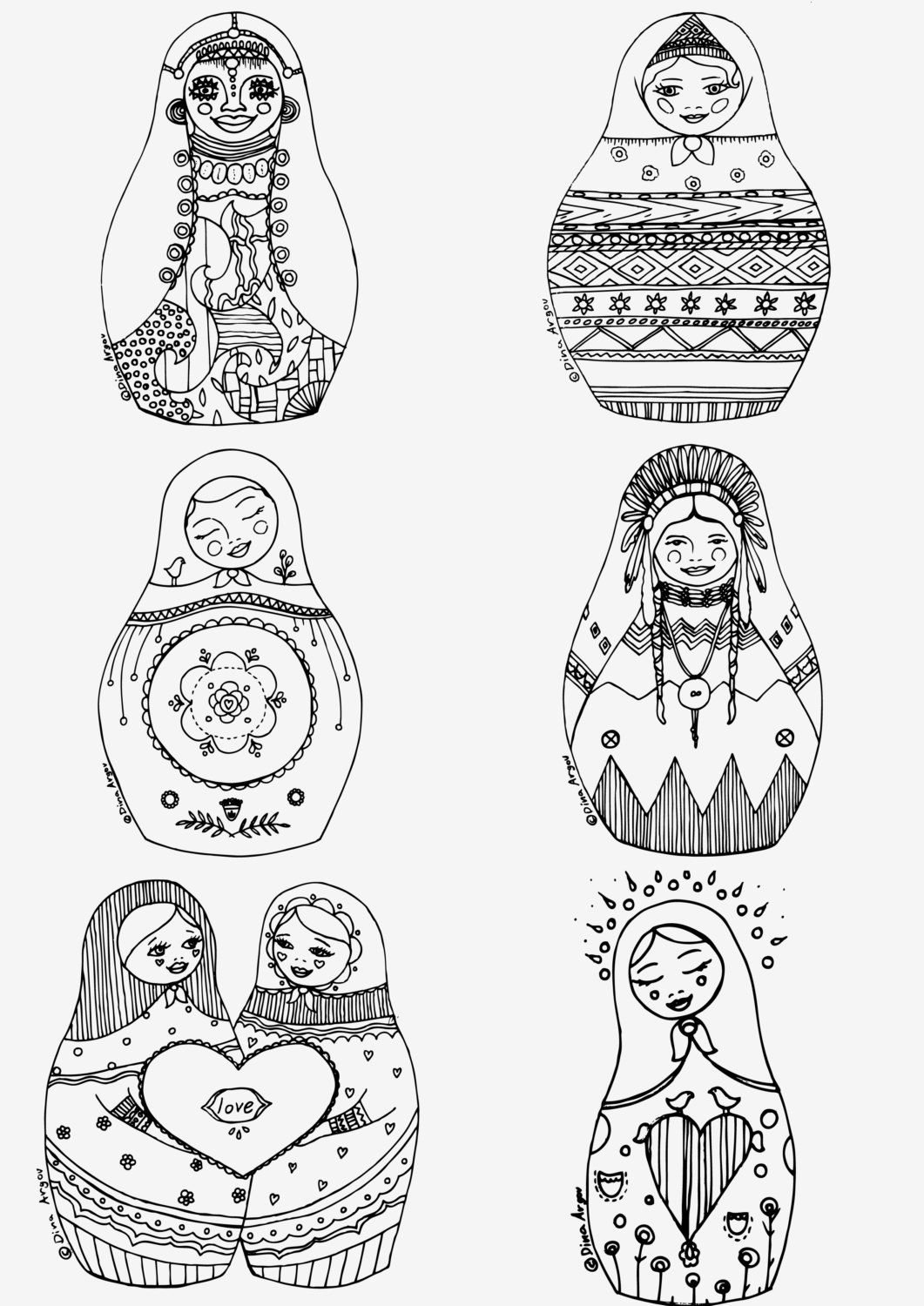Матрешки для печати