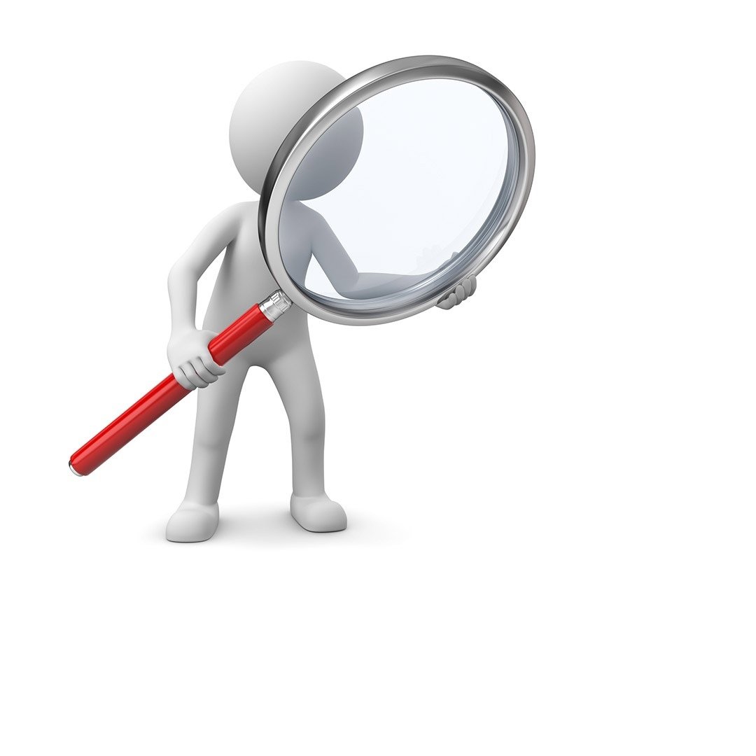 Человечек ищет с лупой