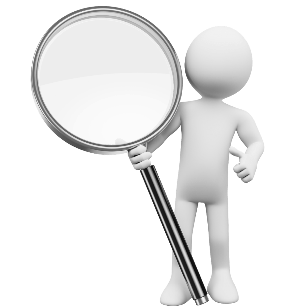 Белый человек с лупой