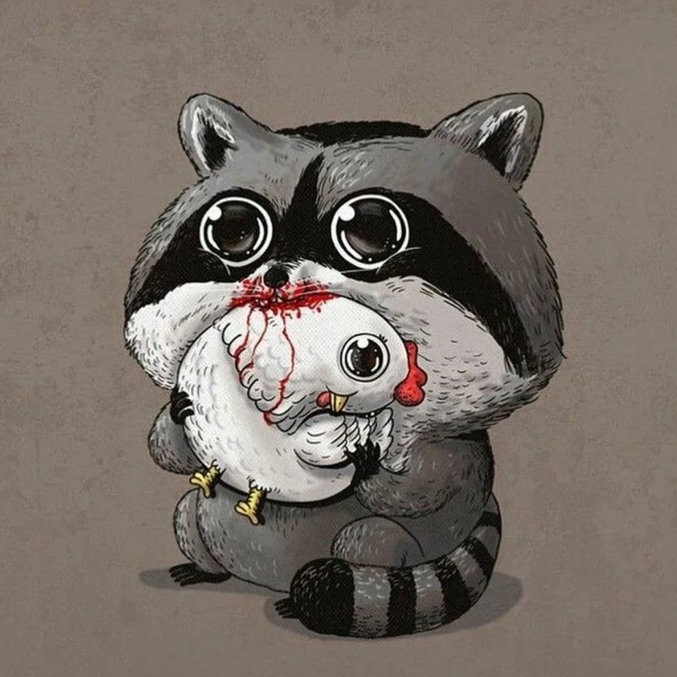 Алмазная мозаика енот полоскун