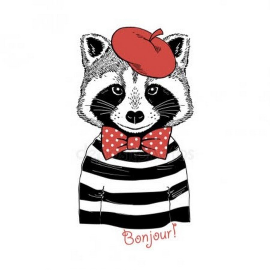 Енот акварелью