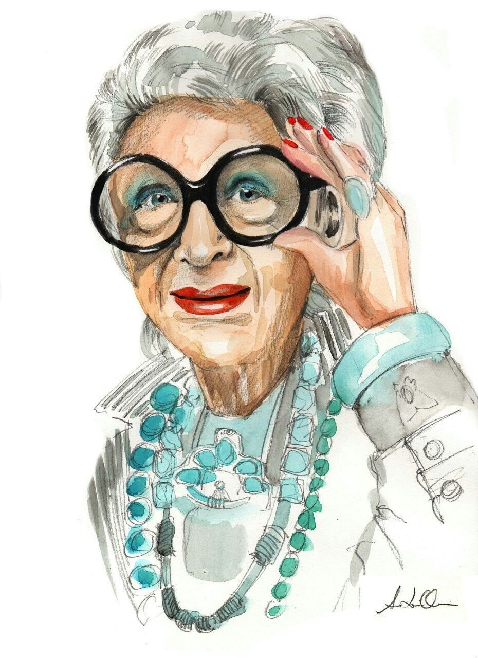 Айрис Апфель рисунок