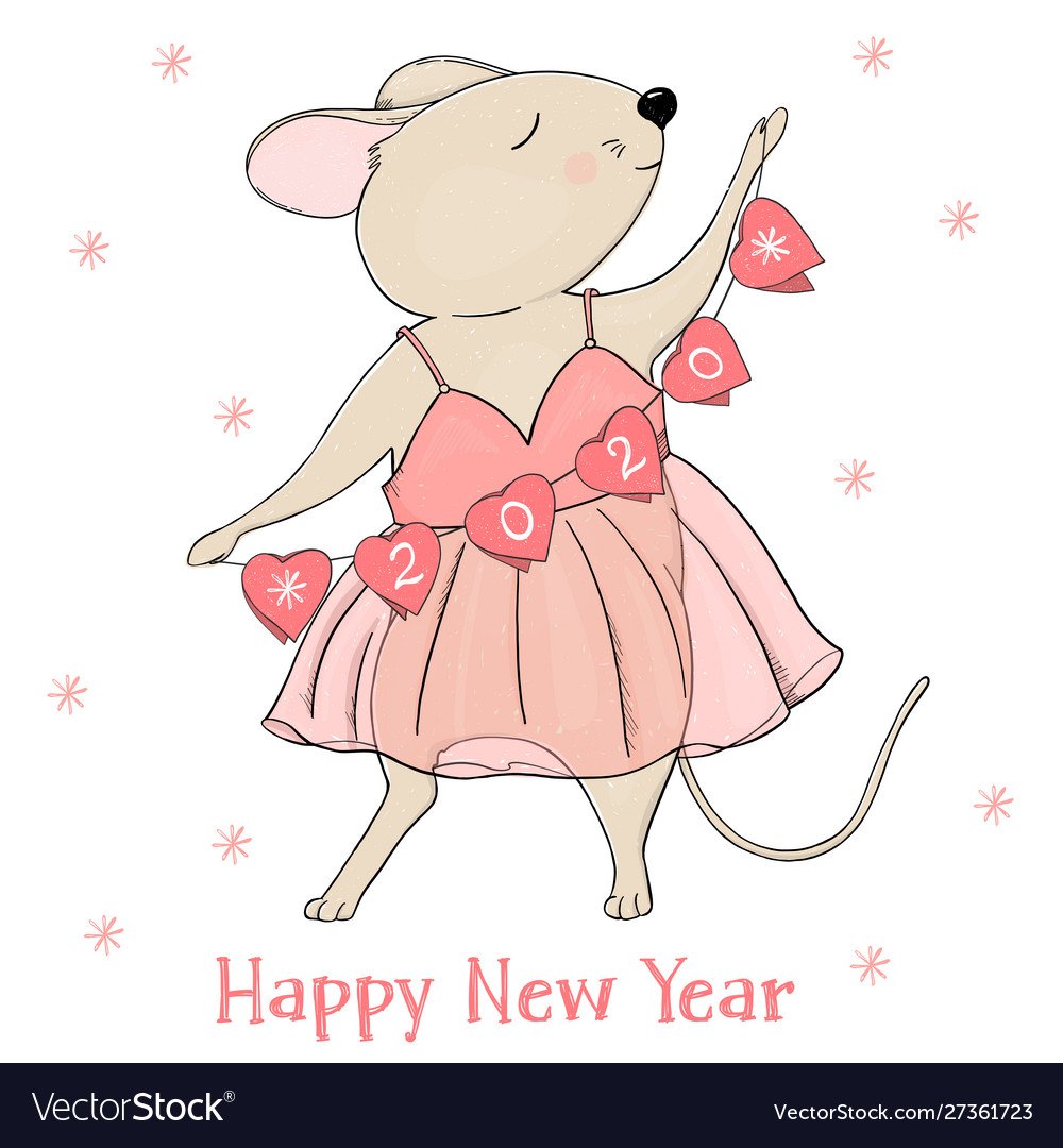 Мультяшная мышка в платье