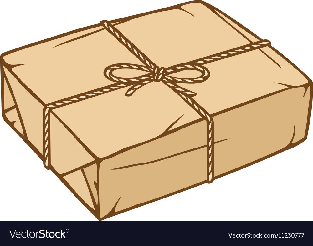 Посылка на белом фоне