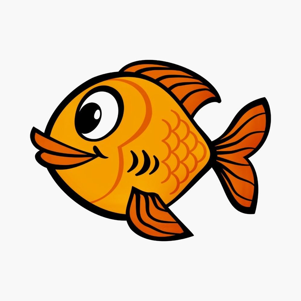 Рыбка в мультяшном стиле