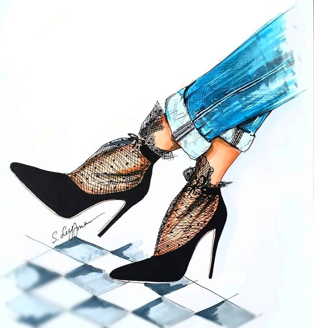 Туфли скетчинг