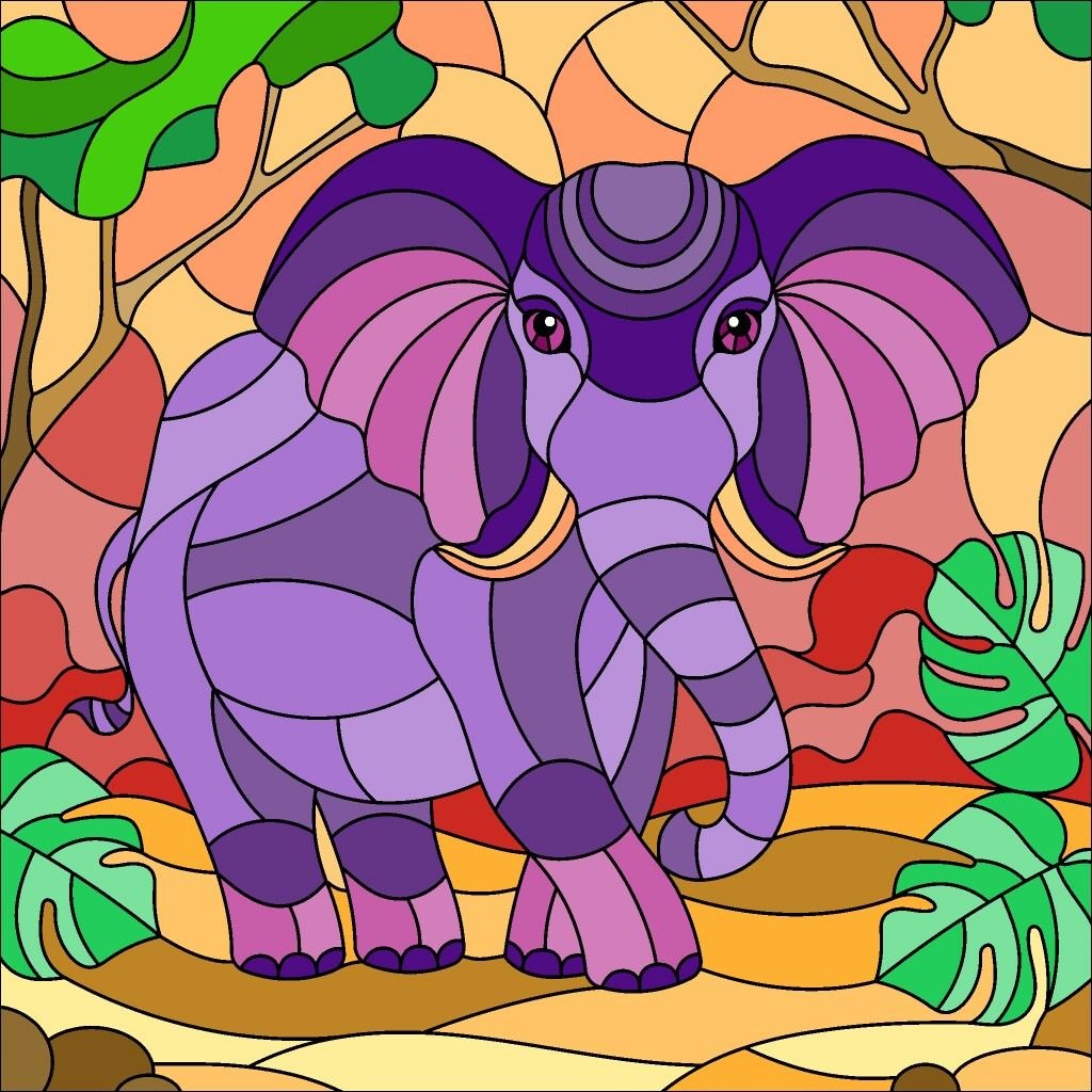 Витраж животные для детей