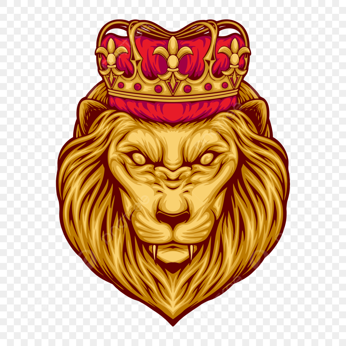 Лев с короной принт