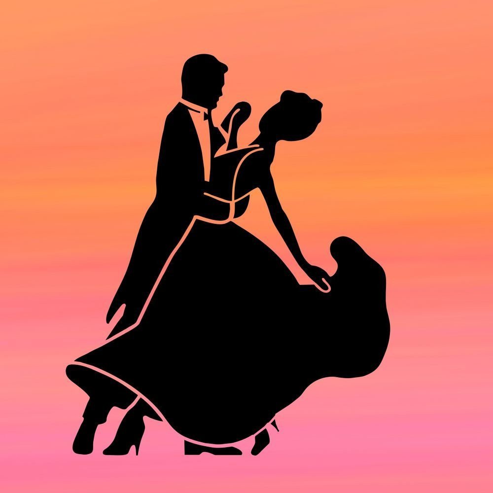 Танцующая пара в голубом