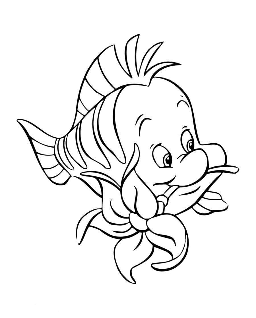 Русалочка мультфильм Флаундер