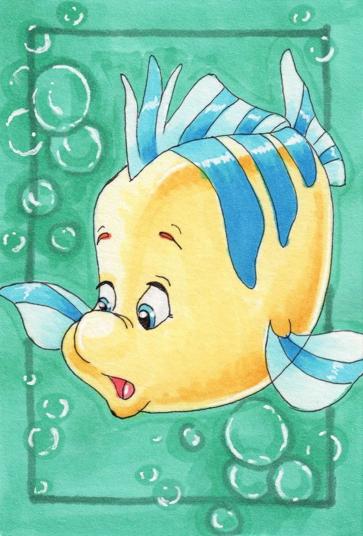 Принцесса Ариэль и Флаундер