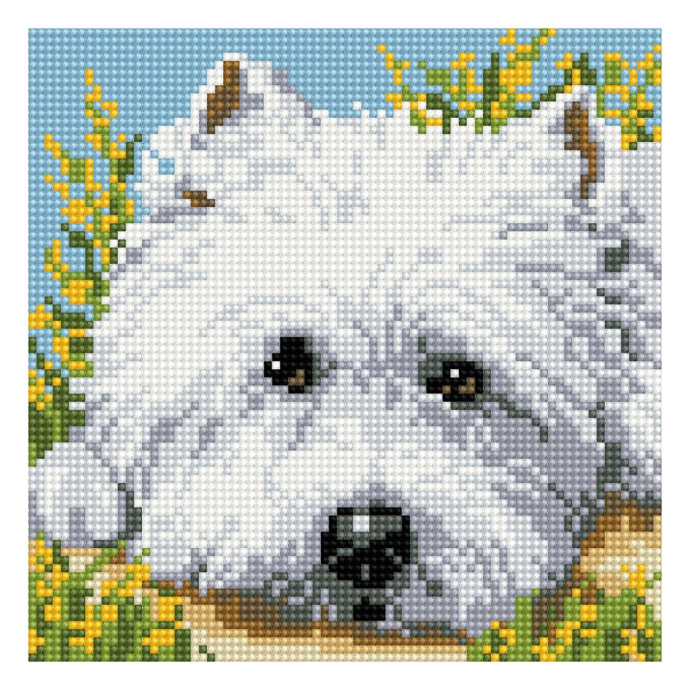 Вышивка крестом щенок