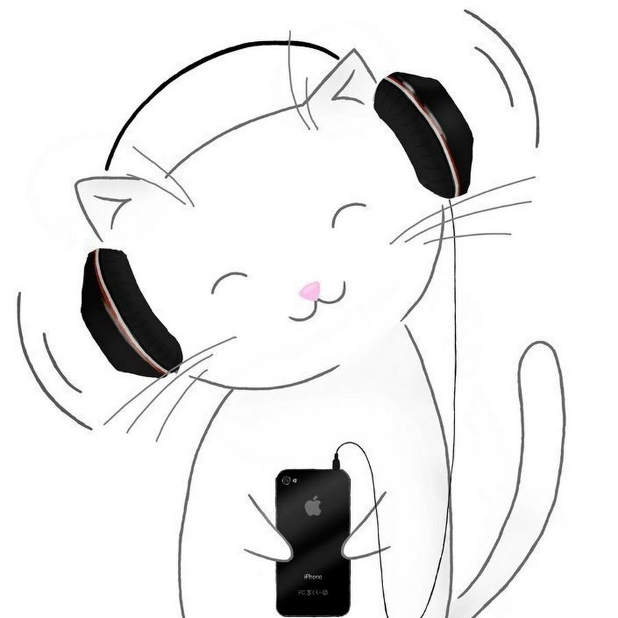 Кот в наушниках