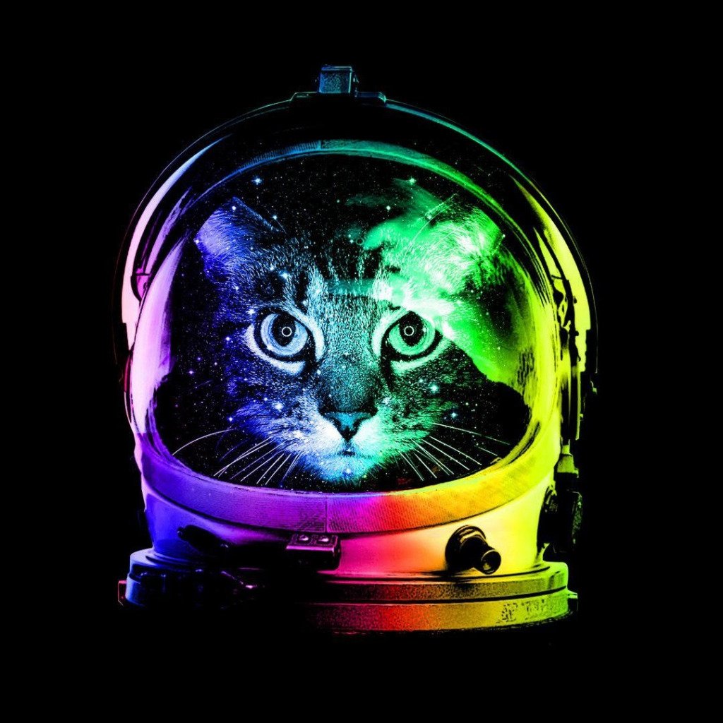 Кот с наушниками