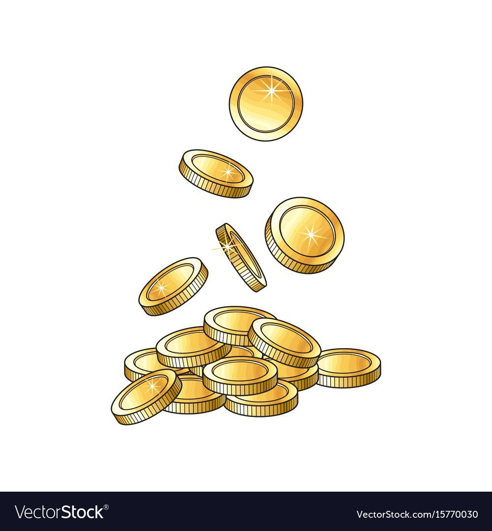 Монеты падают вектор