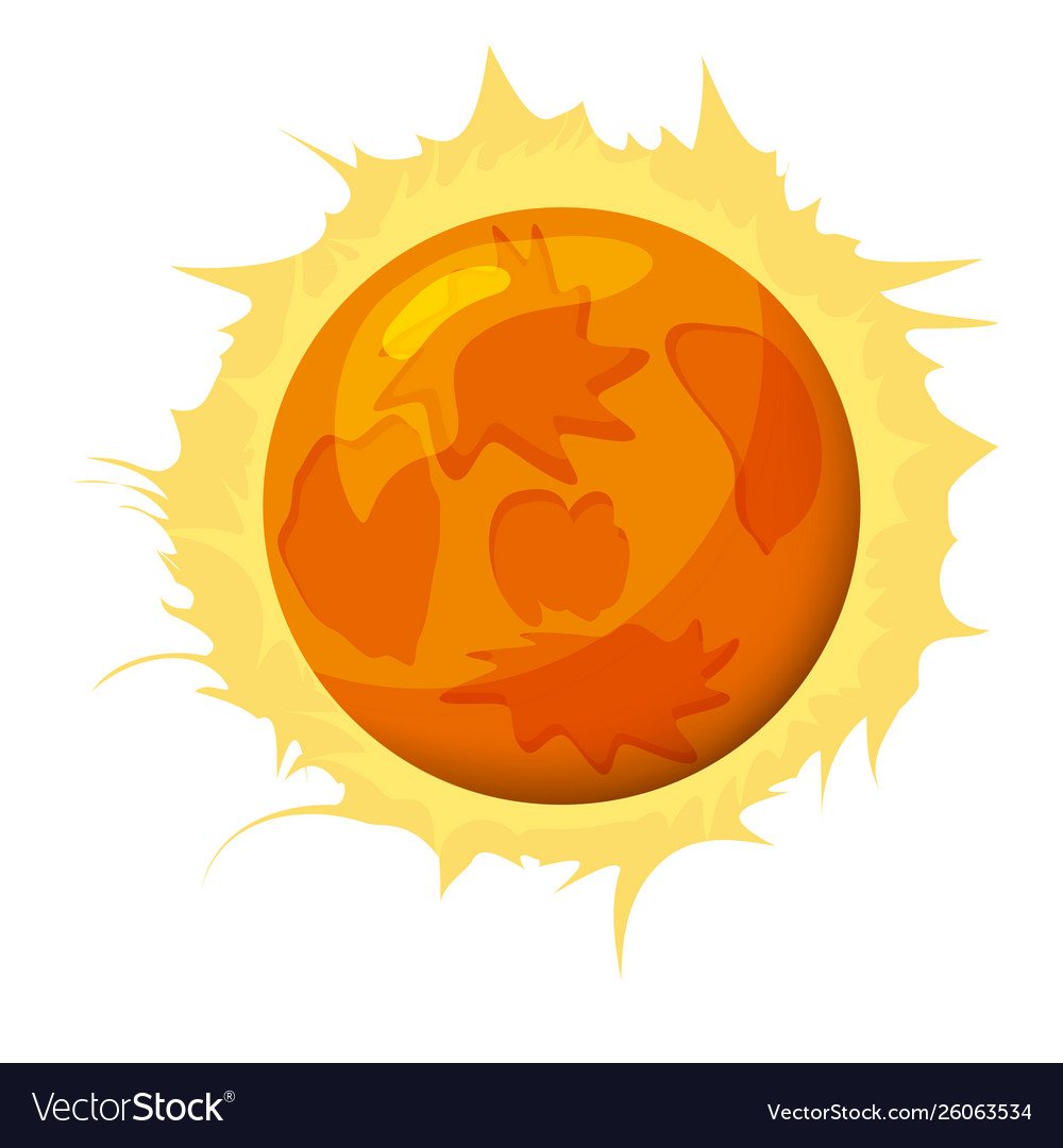 Планета солнце на белом фоне