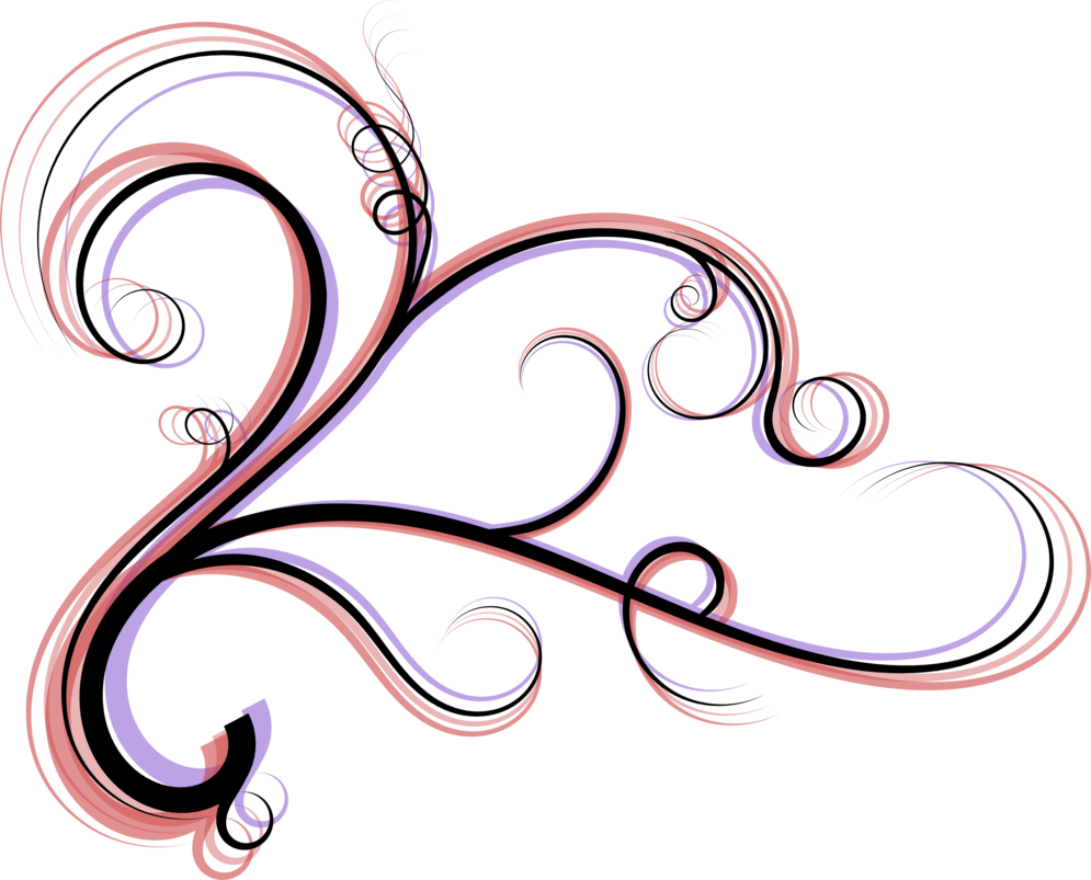 Красивые завитки на прозрачном фоне