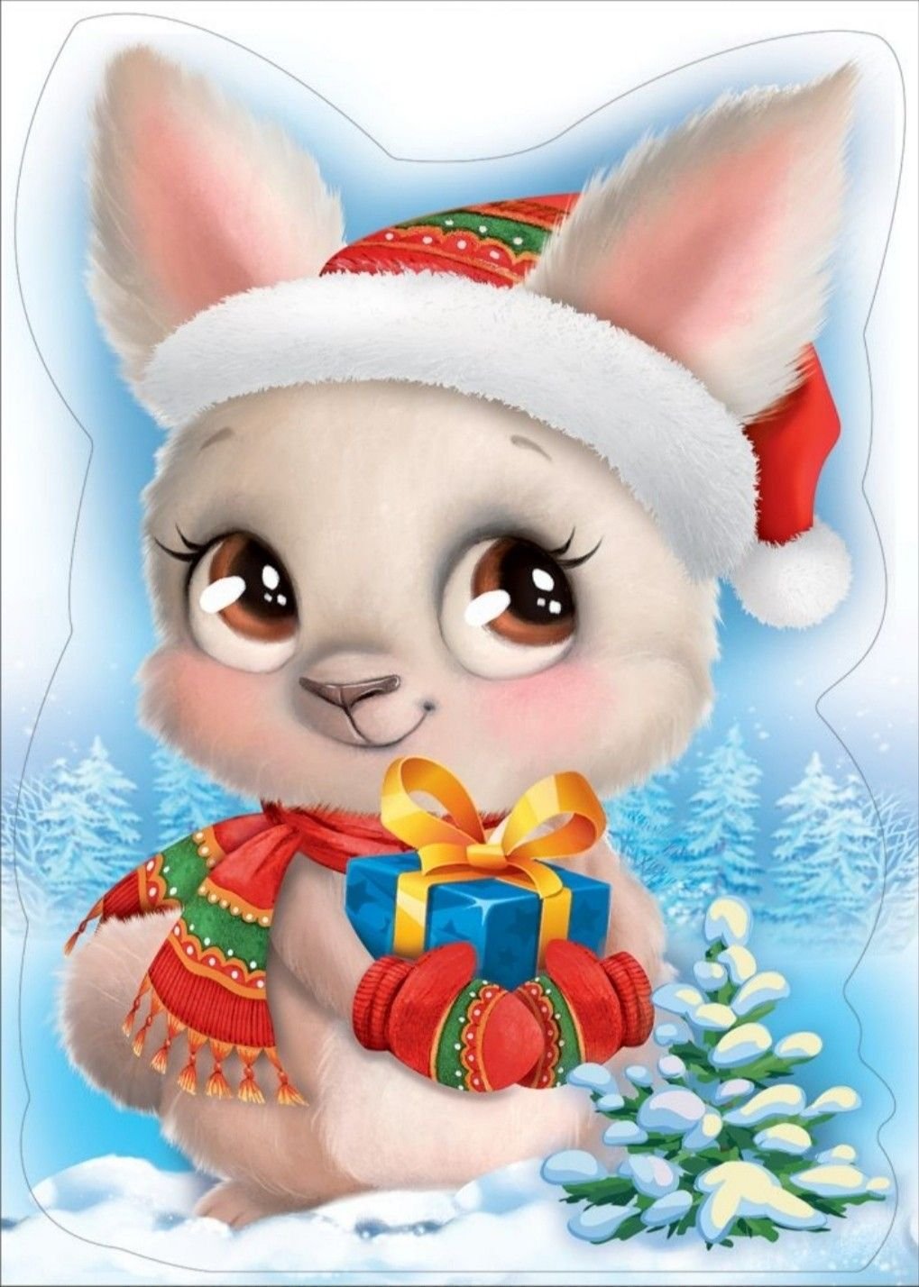 Новогодняя елка с кроликом