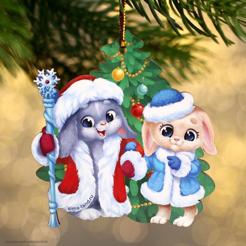 Заяц с новогодним подарком