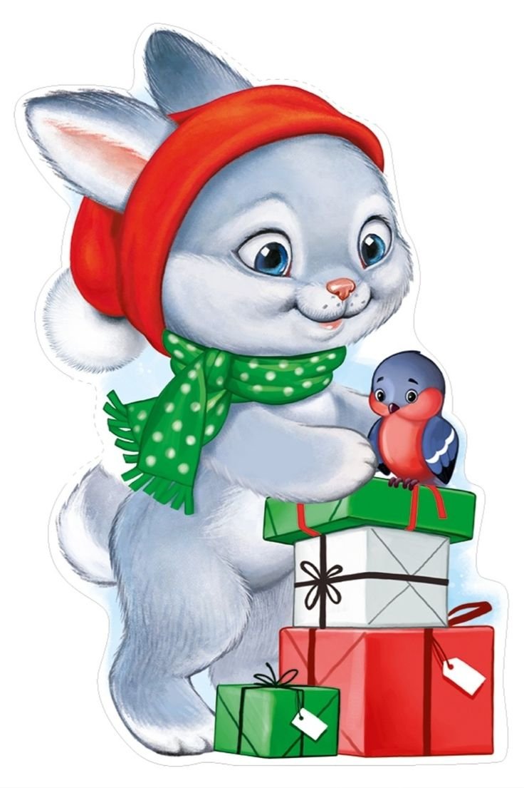 Новогодние Стикеры зайчики