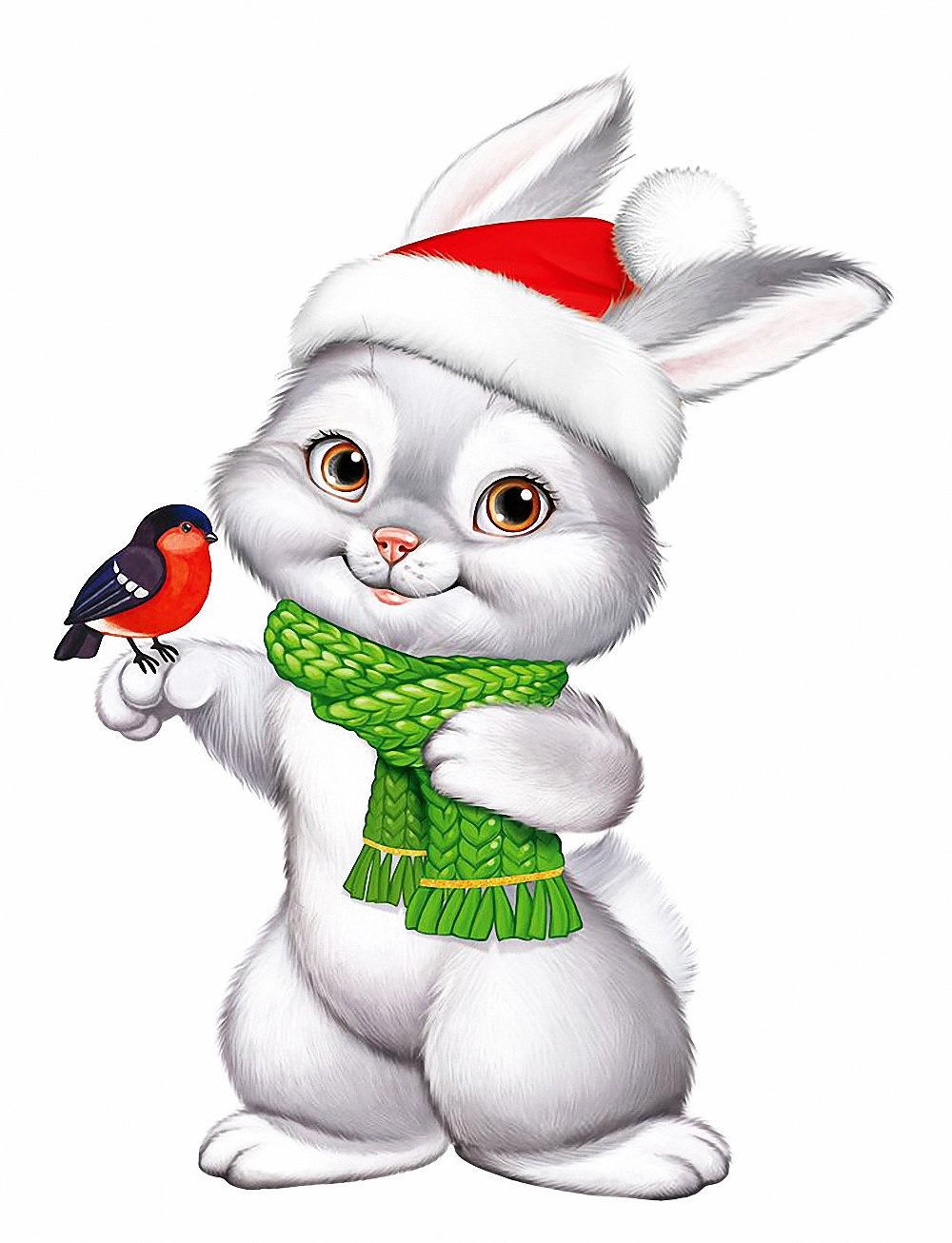 Новогодняя открытка с зайчиком