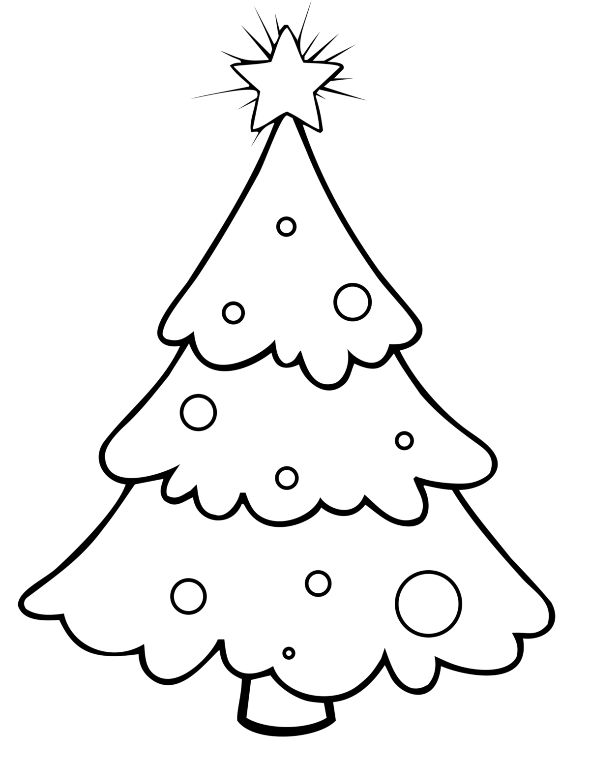 Раскраска елочка Новогодняя