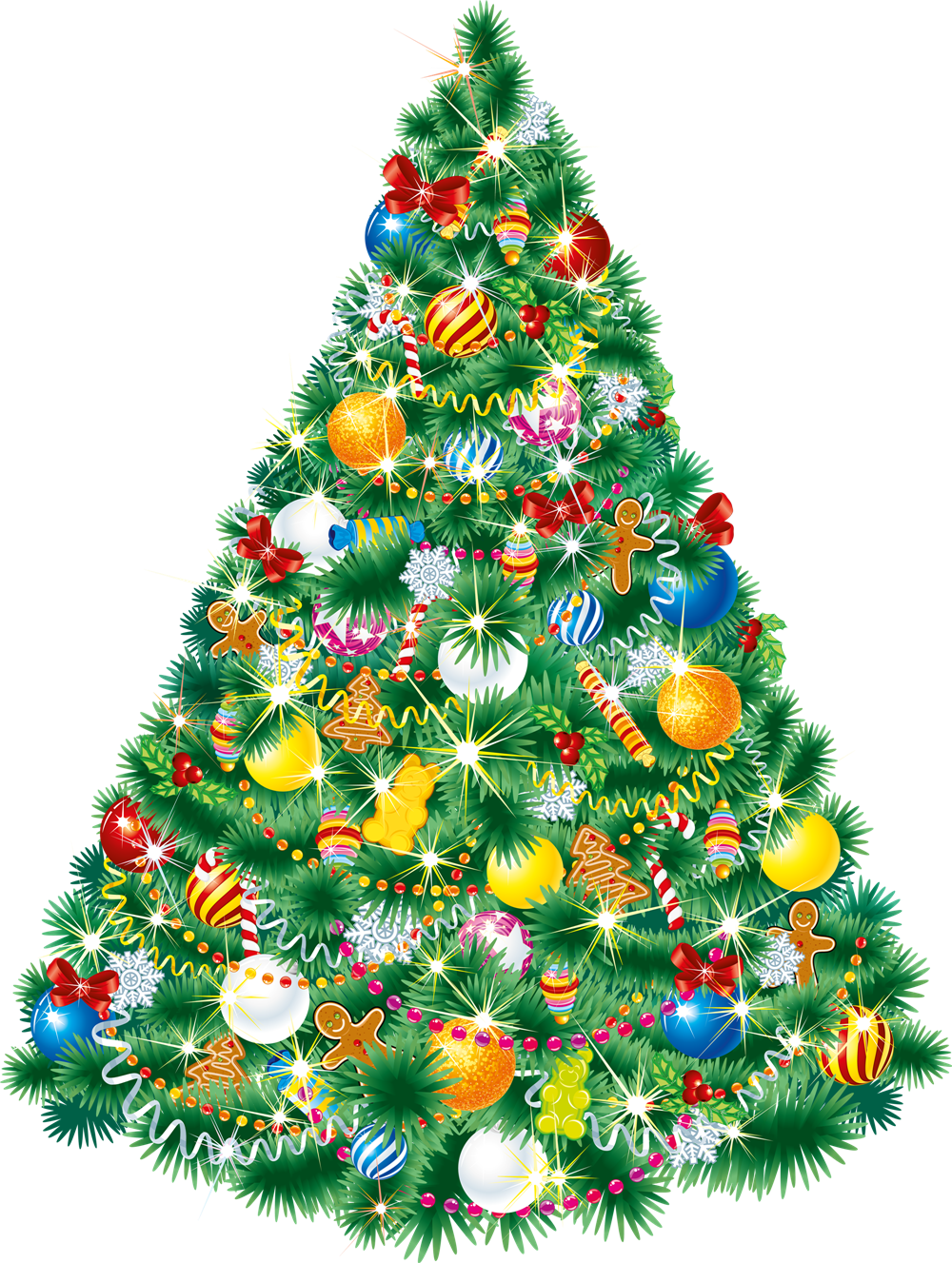 Новогодняя елка на прозрачном фоне