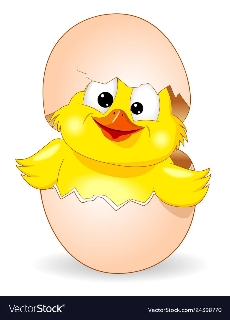 Цыпленок в скорлупе вектор