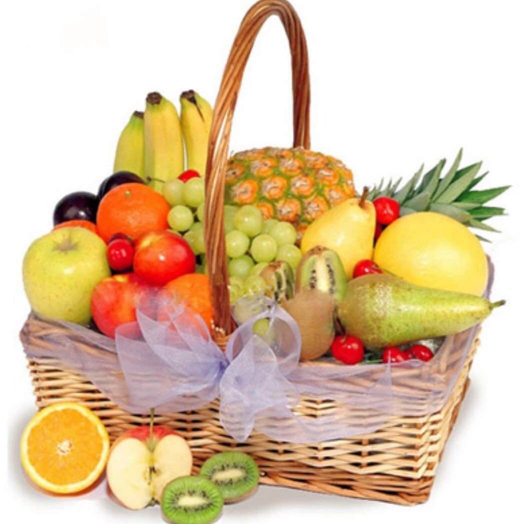Подарочная корзина с фруктами и овощами