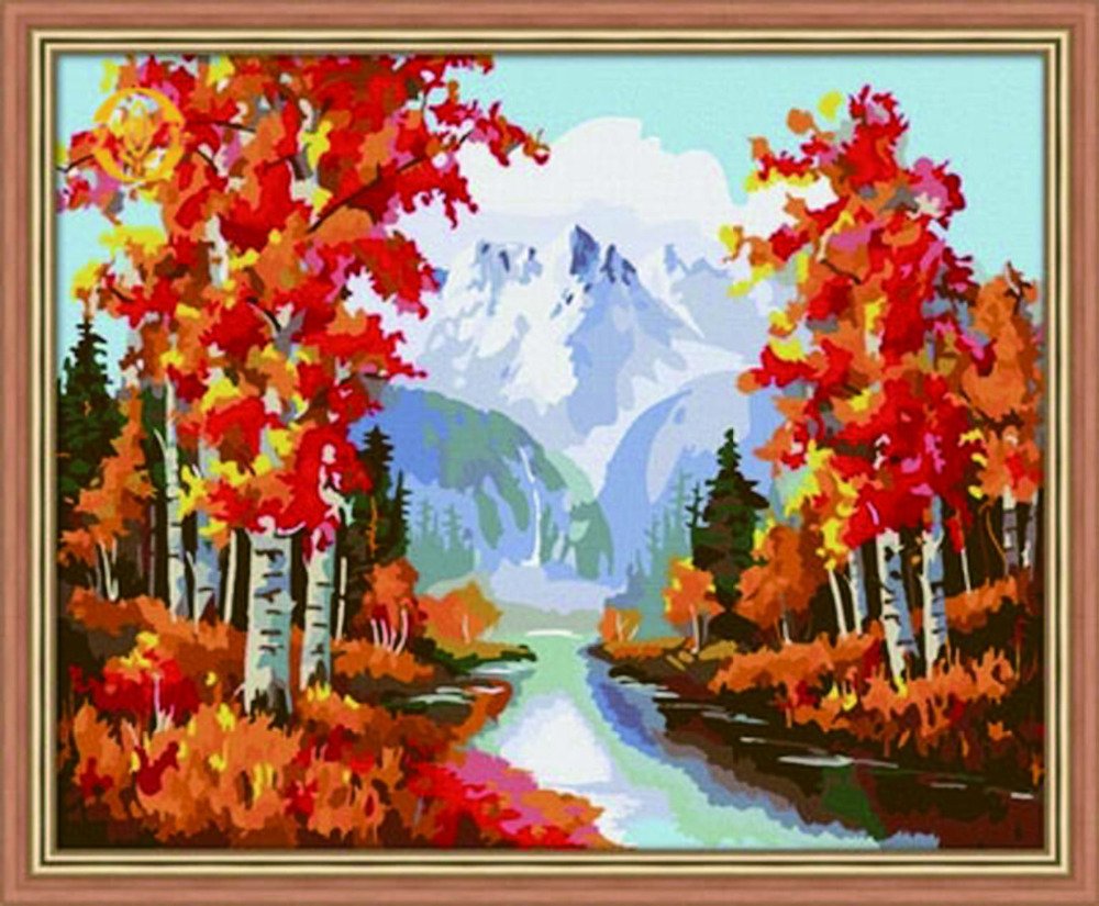 Осенний пейзаж по номерам