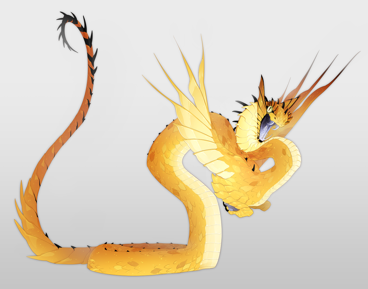 Стилизованный дракон концепт арт