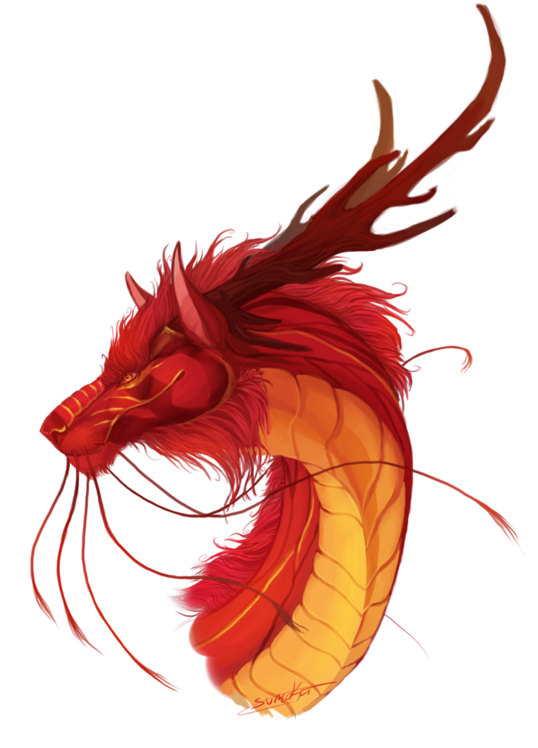 Красный китайский дракон