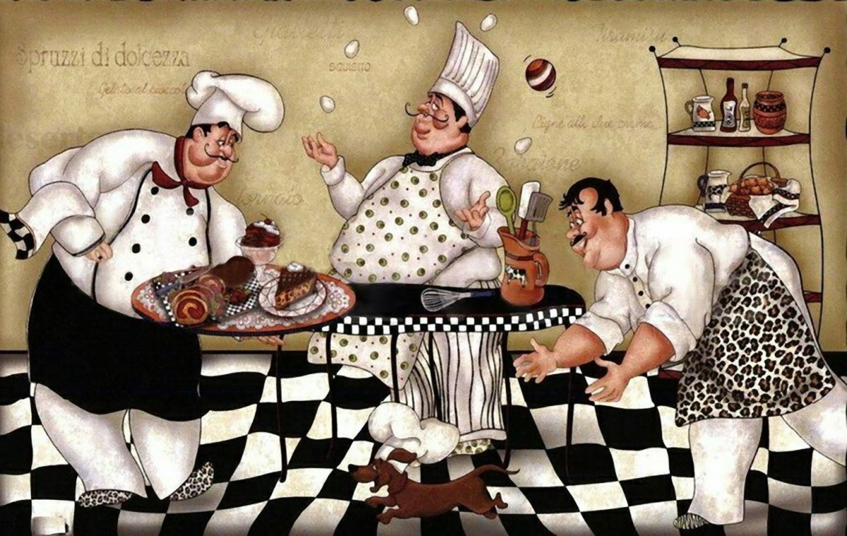 Картина повара на кухне