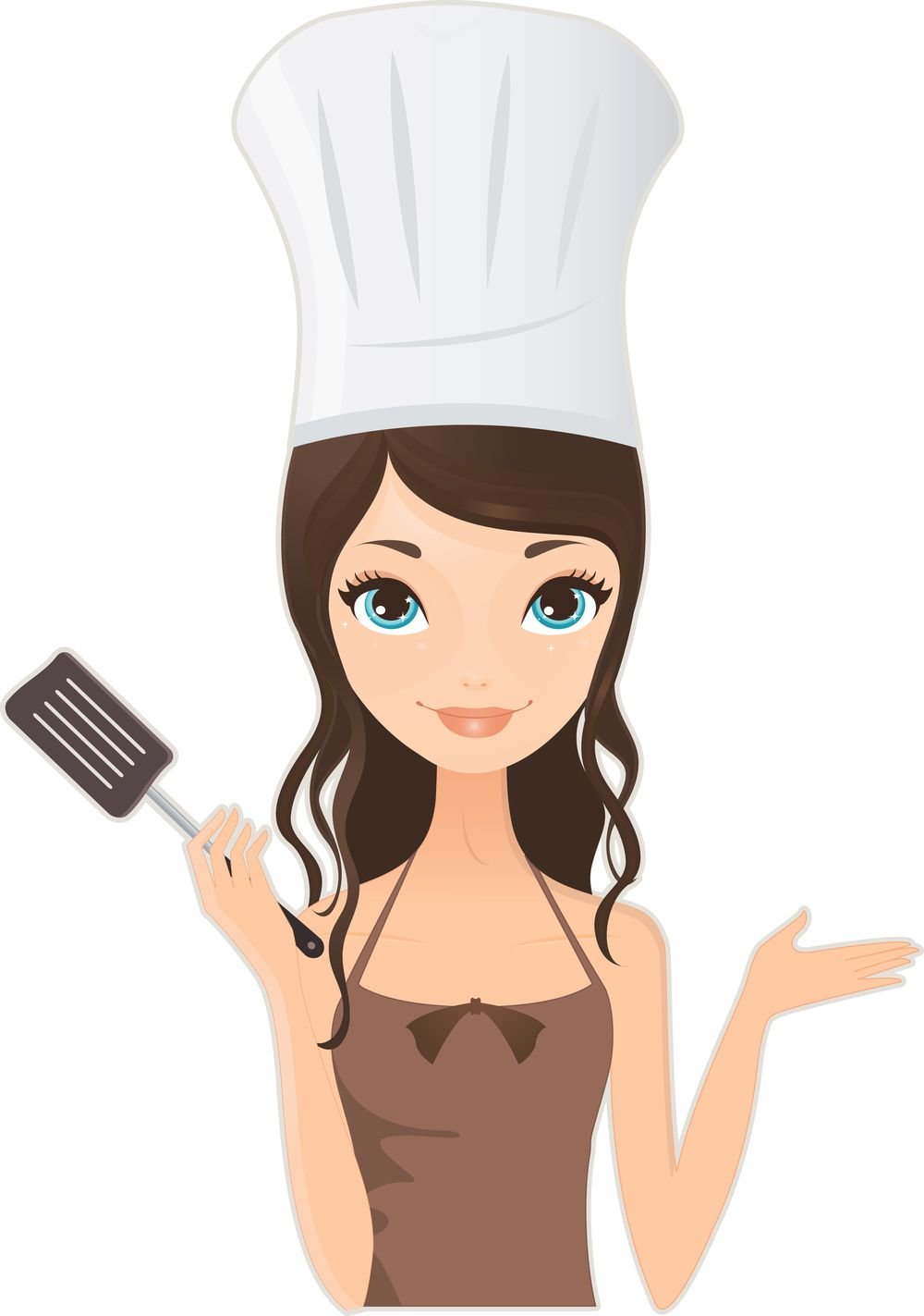 Повар девушка в мультяшном стиле
