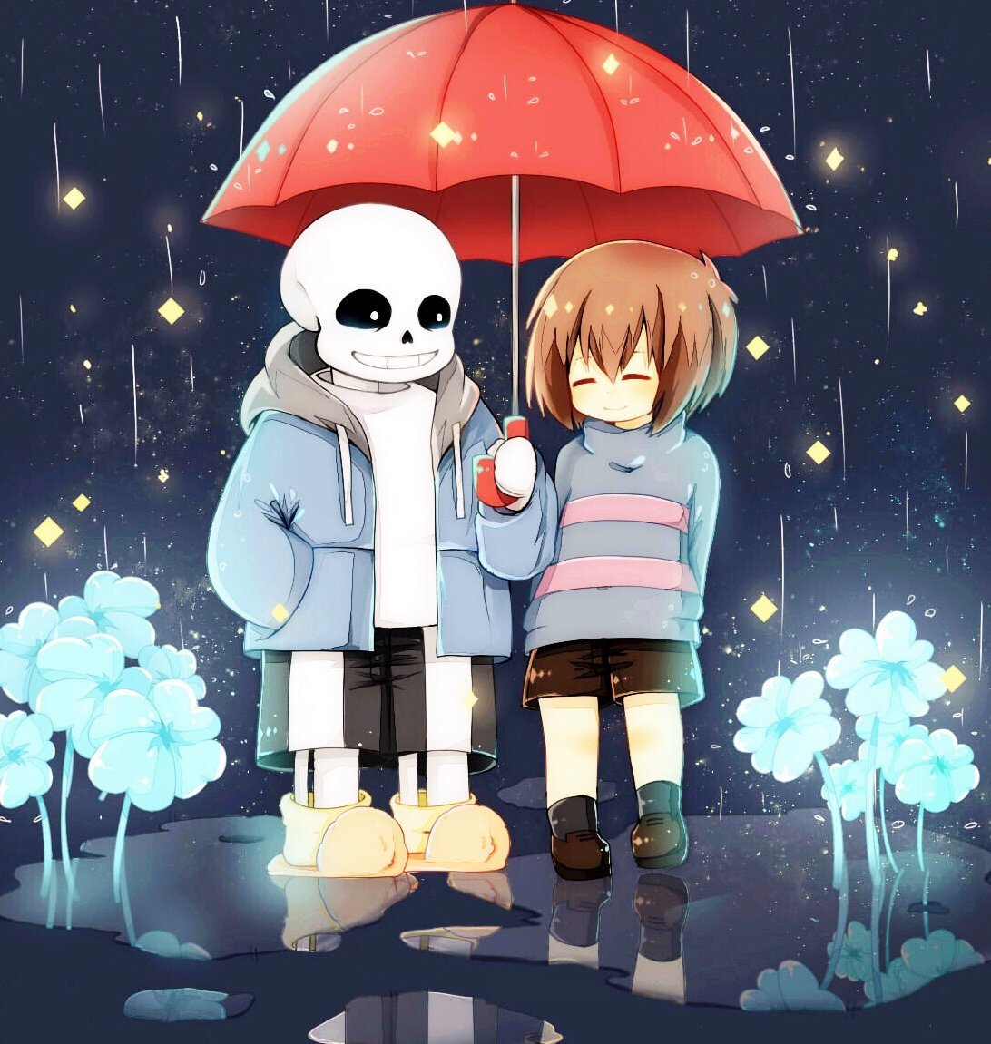 Арты Санс и Фриск Undertale