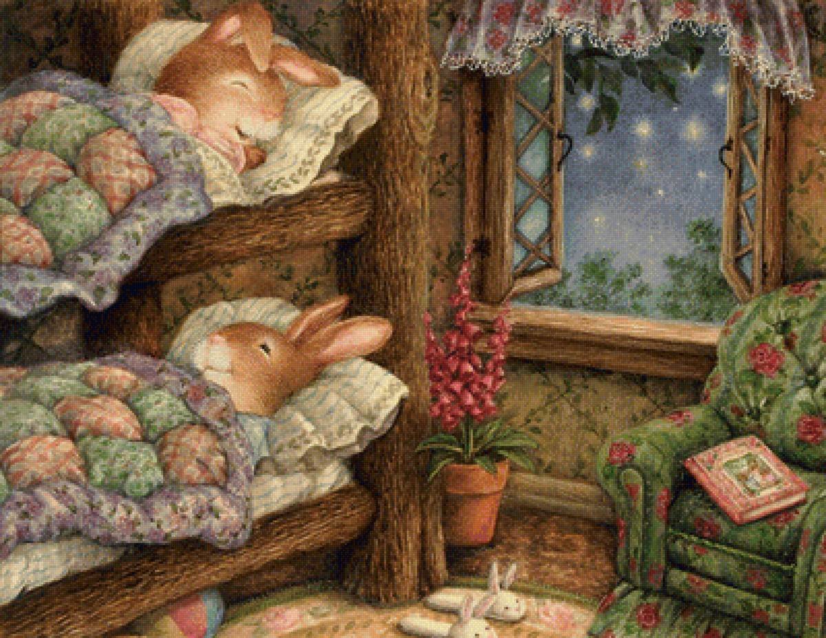 Заяц спит на облаке