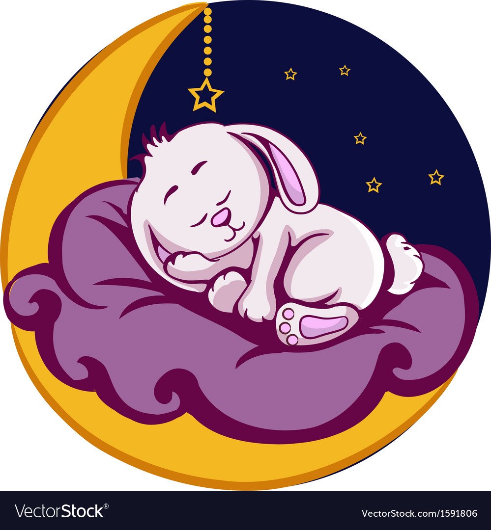 Спящий кролик иллюстрация