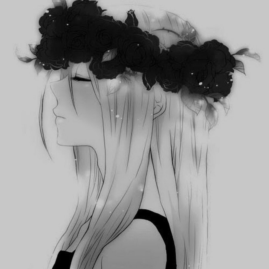 Аниме девочки чёрно белые