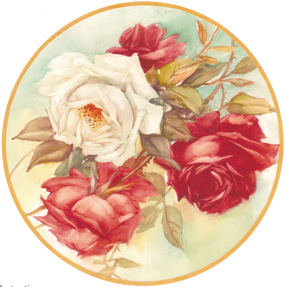 Винтажные цветы в круге