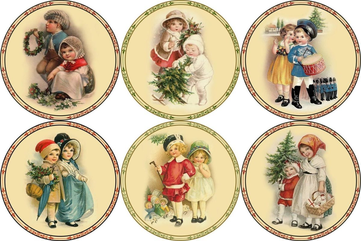 Распечатки для декупажа новый год