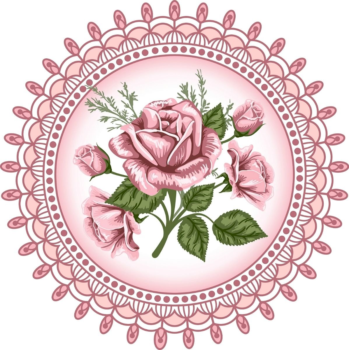 Красивые цветы в круге