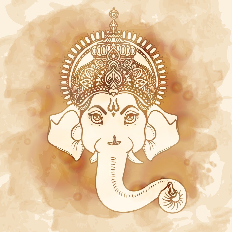 Индийский Бог слон Ганеша вектор