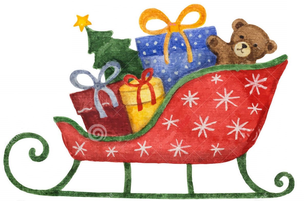 Девочка на санках рисунок