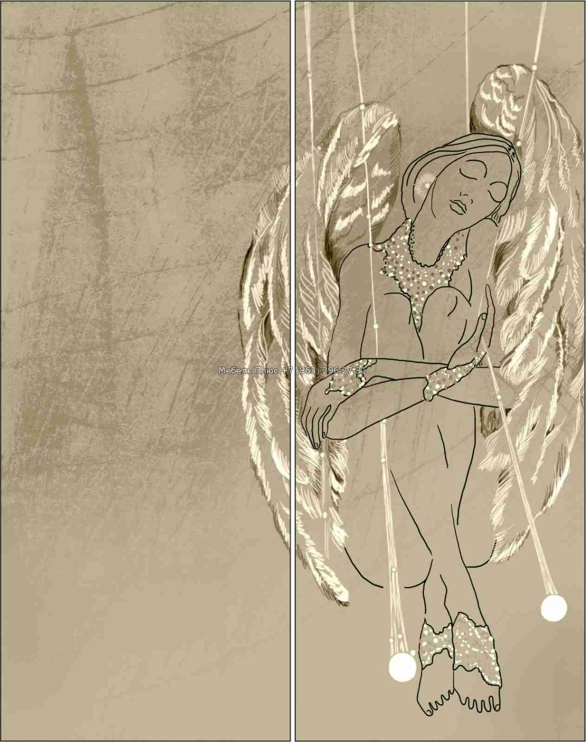 Ангел на качелях рисунок