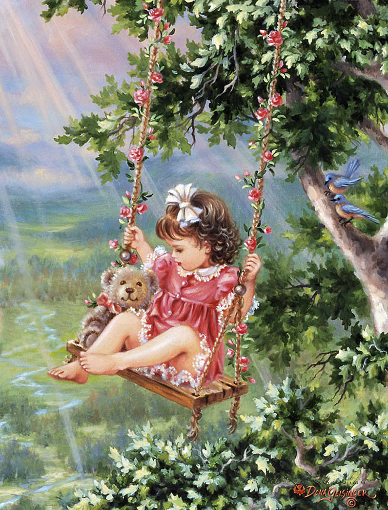 Девочка на качелях