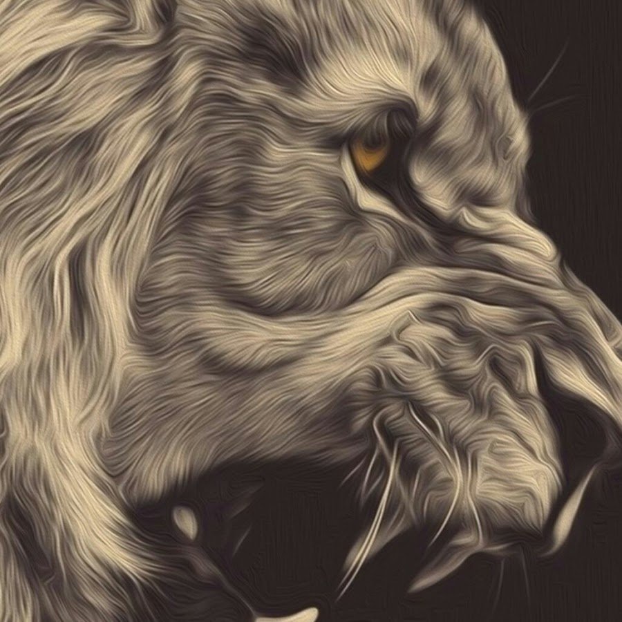 Лев на темном фоне