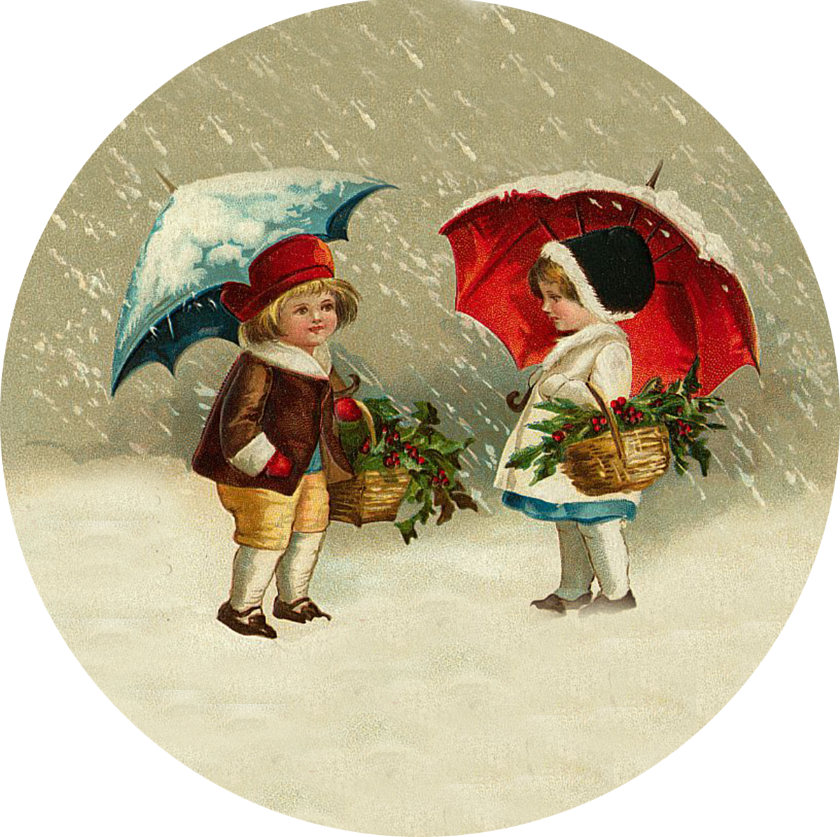 Открытки викторианской эпохи зима