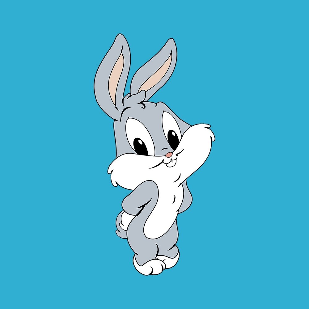 Радостный рисованный кролик